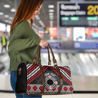 Personalised Aotearoa Niho Taniwha Motif Travel Bag Red Style LT9 - Polynesian Pride
