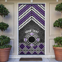 Personalised Aotearoa Niho Taniwha Motif Door Cover Violet Style LT9 Violet - Polynesian Pride