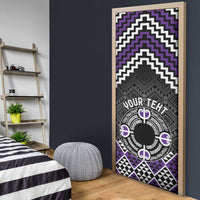 Personalised Aotearoa Niho Taniwha Motif Door Cover Violet Style LT9 - Polynesian Pride