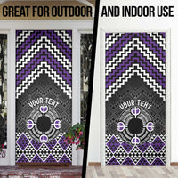 Personalised Aotearoa Niho Taniwha Motif Door Cover Violet Style LT9 - Polynesian Pride