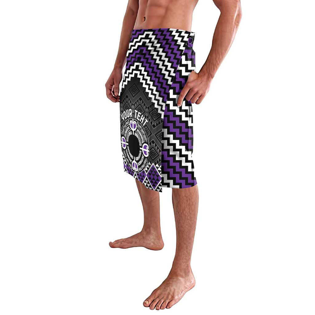 Personalised Aotearoa Niho Taniwha Motif Lavalava Violet Style