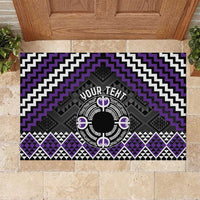 Personalised Aotearoa Niho Taniwha Motif Rubber Doormat Violet Style