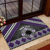Personalised Aotearoa Niho Taniwha Motif Rubber Doormat Violet Style