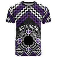Personalised Aotearoa Niho Taniwha Motif T Shirt Violet Style LT9 Violet - Polynesian Pride
