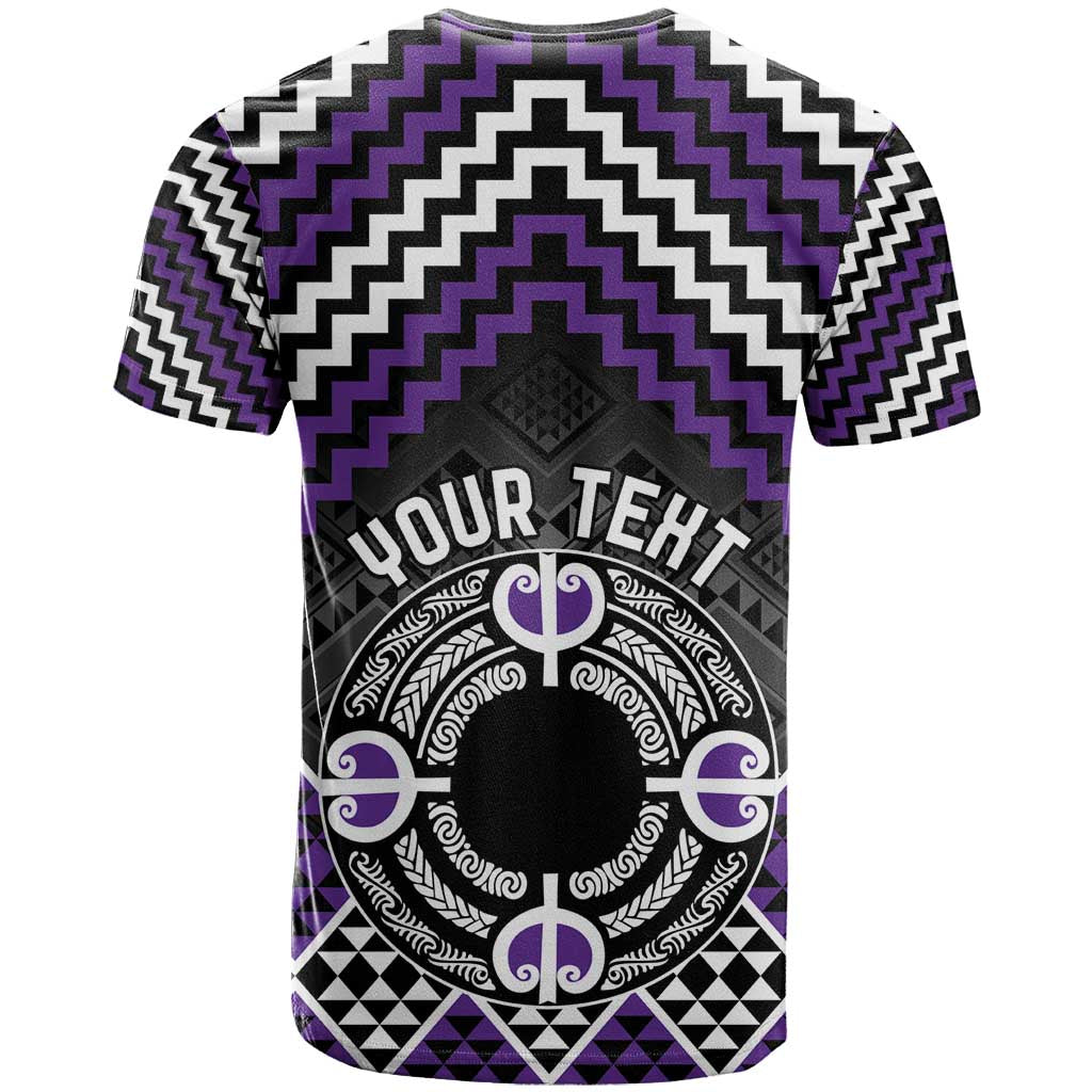 Personalised Aotearoa Niho Taniwha Motif T Shirt Violet Style LT9 - Polynesian Pride