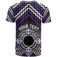 Personalised Aotearoa Niho Taniwha Motif T Shirt Violet Style LT9 - Polynesian Pride