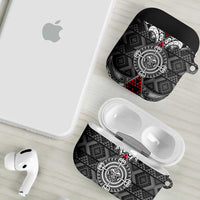 Black Aotearoa Taniko Motif AirPods Case Vintage Maori New Zealand Tribal Art Pattern LT9 - Polynesian Pride
