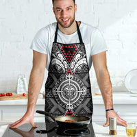 Black Aotearoa Taniko Motif Apron Vintage Maori New Zealand Tribal Art Pattern LT9 - Polynesian Pride