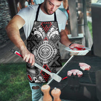 Black Aotearoa Taniko Motif Apron Vintage Maori New Zealand Tribal Art Pattern LT9 - Polynesian Pride