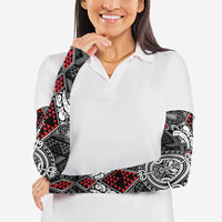 Black Aotearoa Taniko Motif Arm Sleeves Vintage Maori New Zealand Tribal Art Pattern LT9 - Polynesian Pride