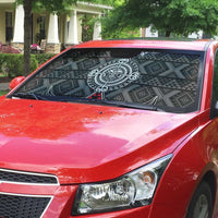 Black Aotearoa Taniko Motif Auto Sun Shade Vintage Maori New Zealand Tribal Art Pattern LT9 - Polynesian Pride
