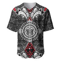 Black Aotearoa Tanilo Motif Baseball Jersey Vintage Maori New Zealand Tribal Art Pattern LT9 Black - Polynesian Pride