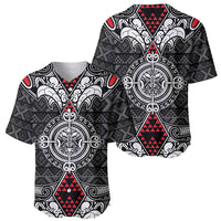 Black Aotearoa Tanilo Motif Baseball Jersey Vintage Maori New Zealand Tribal Art Pattern LT9 - Polynesian Pride