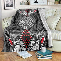 Black Aotearoa Taniko Motif Blanket Vintage Maori New Zealand Tribal Art Pattern LT9 Black - Polynesian Pride