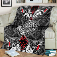 Black Aotearoa Taniko Motif Blanket Vintage Maori New Zealand Tribal Art Pattern LT9 - Polynesian Pride