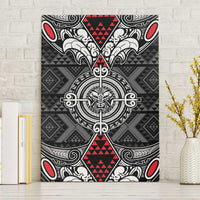 Black Aotearoa Taniko Motif Canvas Wall Art Vintage Maori New Zealand Tribal Art Pattern LT9 Without Frame Black - Polynesian Pride
