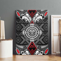 Black Aotearoa Taniko Motif Canvas Wall Art Vintage Maori New Zealand Tribal Art Pattern LT9 - Polynesian Pride