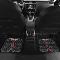 Black Aotearoa Taniko Motif Car Mats Vintage Maori New Zealand Tribal Art Pattern LT9 Set 2pcs - Back Black - Polynesian Pride