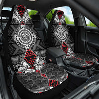 Black Aotearoa Taniko Motif Car Seat Cover Vintage Maori New Zealand Tribal Art Pattern LT9 One Size Black - Polynesian Pride