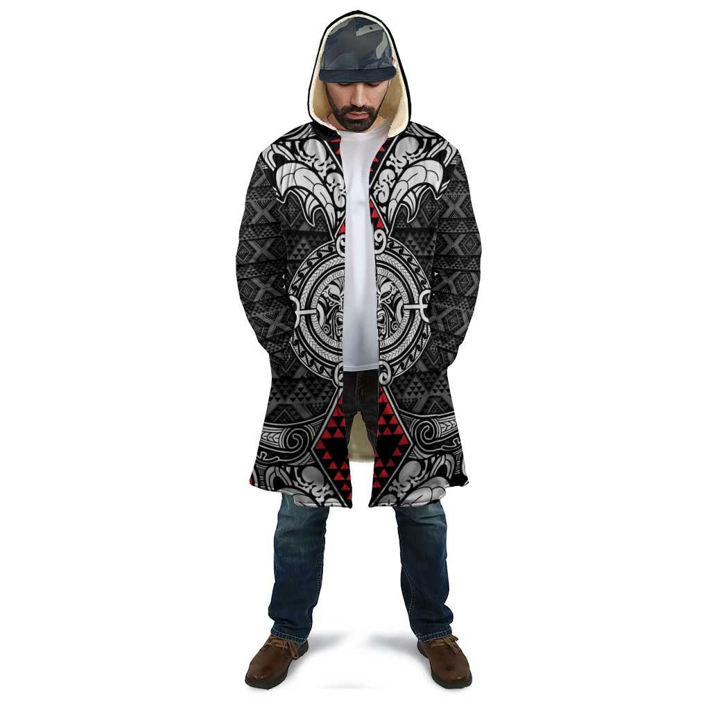 Black Aotearoa Taniko Motif Cloak Vintage Maori New Zealand Tribal Art Pattern LT9 - Polynesian Pride