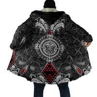 Black Aotearoa Taniko Motif Cloak Vintage Maori New Zealand Tribal Art Pattern LT9 - Polynesian Pride