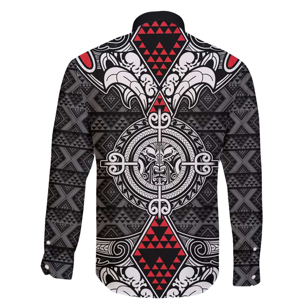 Black Aotearoa Tanilo Motif Family Matching Mermaid Dress and Hawaiian Shirt Vintage Maori New Zealand Tribal Art Pattern LT9 - Polynesian Pride