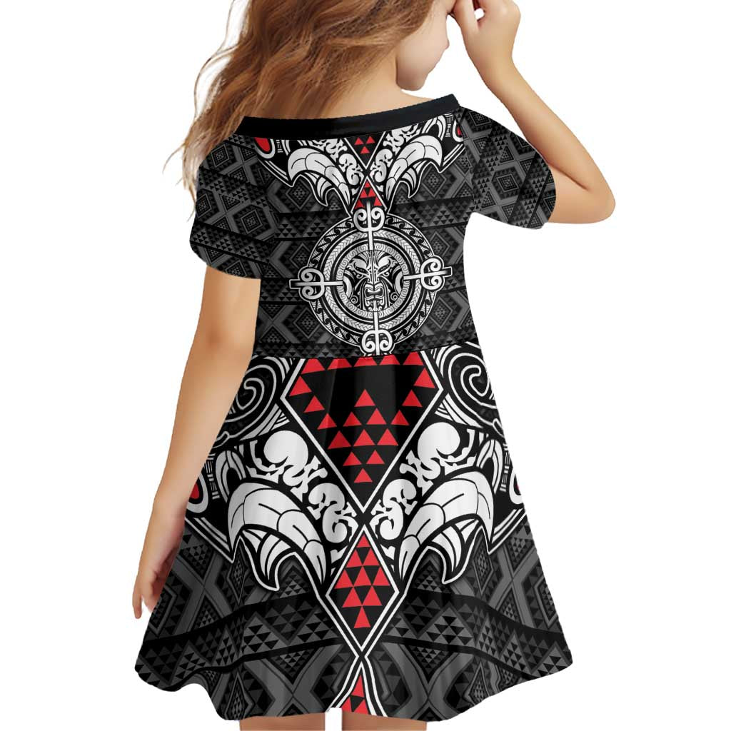 Black Aotearoa Tanilo Motif Family Matching Puletasi and Hawaiian Shirt Vintage Maori New Zealand Tribal Art Pattern LT9 - Polynesian Pride