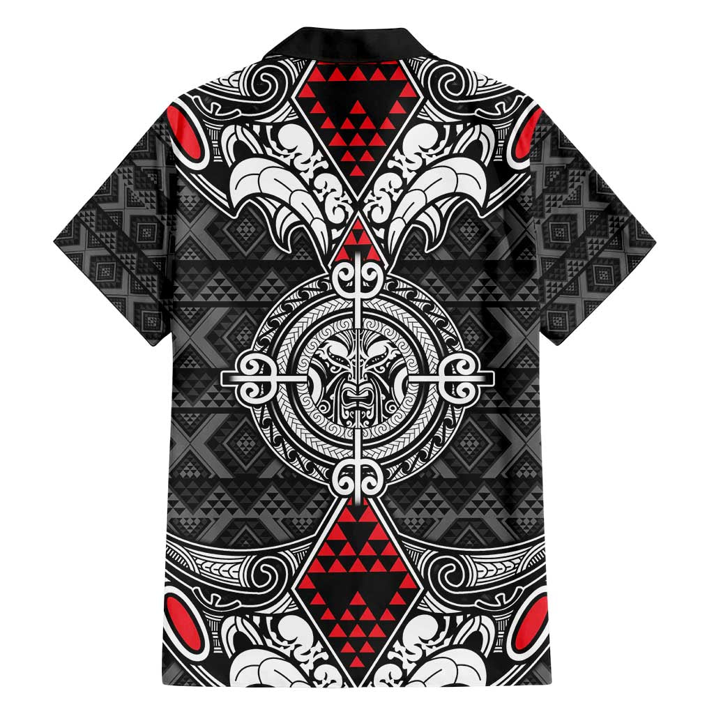 Black Aotearoa Tanilo Motif Family Matching Puletasi and Hawaiian Shirt Vintage Maori New Zealand Tribal Art Pattern LT9 - Polynesian Pride
