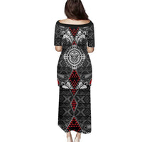 Black Aotearoa Tanilo Motif Family Matching Puletasi and Hawaiian Shirt Vintage Maori New Zealand Tribal Art Pattern LT9 - Polynesian Pride