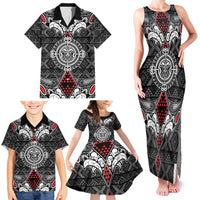 Black Aotearoa Tanilo Motif Family Matching Tank Maxi Dress and Hawaiian Shirt Vintage Maori New Zealand Tribal Art Pattern LT9 - Polynesian Pride