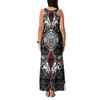 Black Aotearoa Tanilo Motif Family Matching Tank Maxi Dress and Hawaiian Shirt Vintage Maori New Zealand Tribal Art Pattern LT9 - Polynesian Pride
