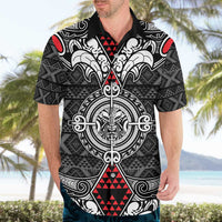 Black Aotearoa Tanilo Motif Hawaiian Shirt Vintage Maori New Zealand Tribal Art Pattern LT9 - Polynesian Pride
