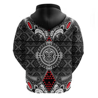 Black Aotearoa Tanilo Motif Hoodie Vintage Maori New Zealand Tribal Art Pattern LT9 - Polynesian Pride