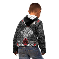 Black Aotearoa Tanilo Motif Kid Hoodie Vintage Maori New Zealand Tribal Art Pattern LT9 - Polynesian Pride