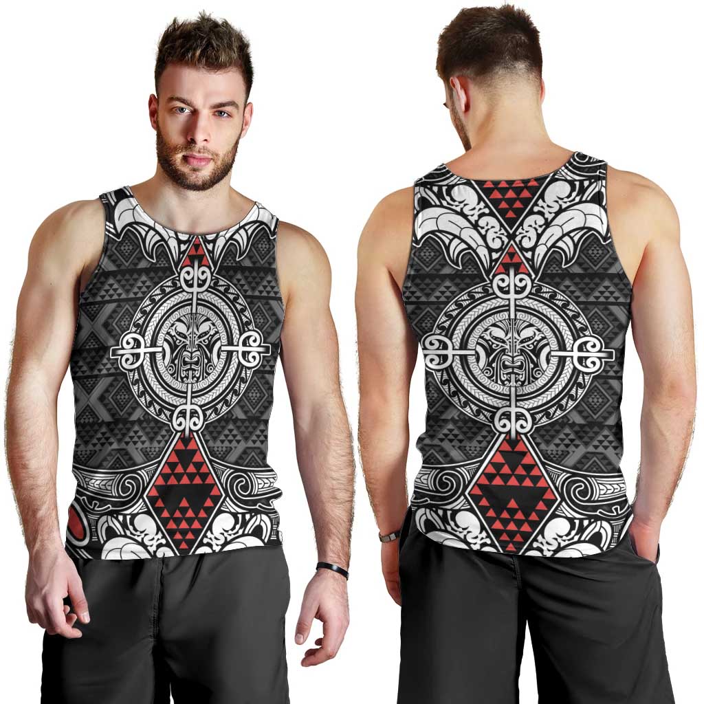 Black Aotearoa Tanilo Motif Men Tank Top Vintage Maori New Zealand Tribal Art Pattern LT9 - Polynesian Pride