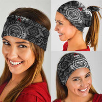 Black Aotearoa Taniko Motif Neck Gaiter Vintage Maori New Zealand Tribal Art Pattern LT9 - Polynesian Pride