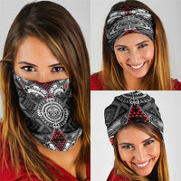Black Aotearoa Taniko Motif Neck Gaiter Vintage Maori New Zealand Tribal Art Pattern LT9 - Polynesian Pride