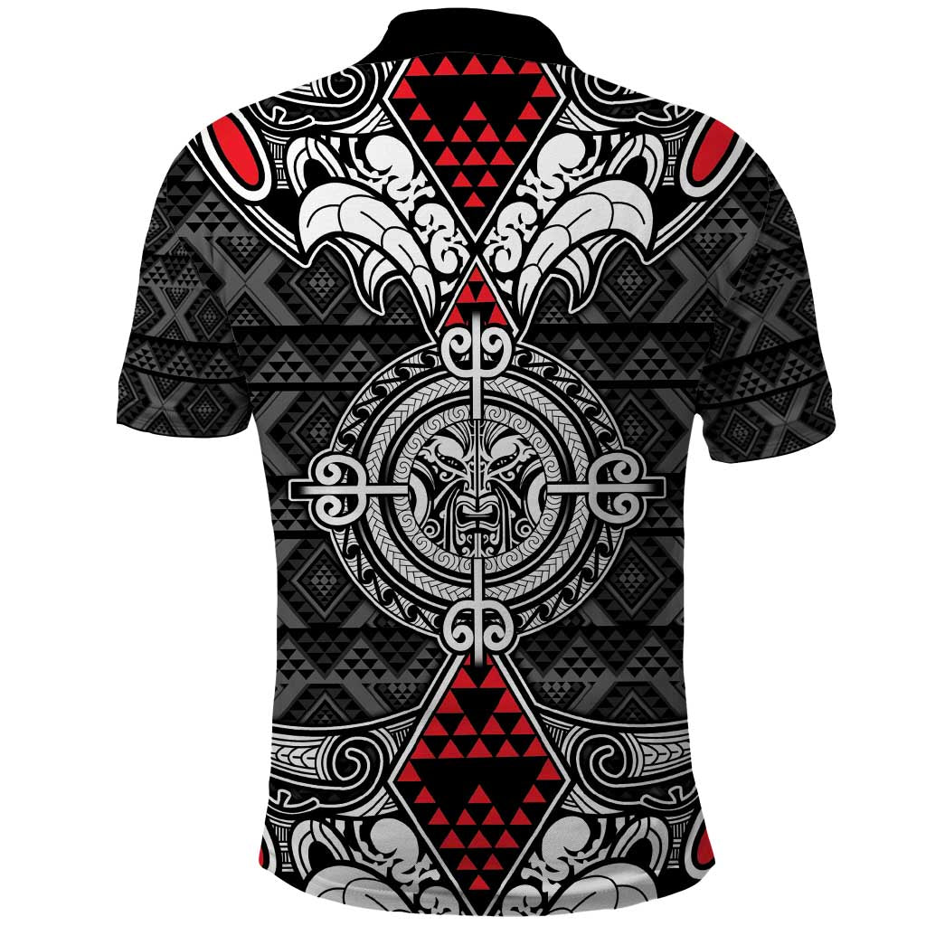 Black Aotearoa Tanilo Motif Polo Shirt Vintage Maori New Zealand Tribal Art Pattern LT9 - Polynesian Pride