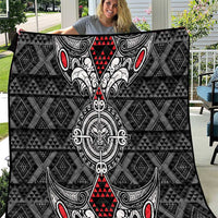 Black Aotearoa Taniko Motif Quilt Vintage Maori New Zealand Tribal Art Pattern LT9 Black - Polynesian Pride