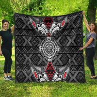 Black Aotearoa Taniko Motif Quilt Vintage Maori New Zealand Tribal Art Pattern LT9 - Polynesian Pride