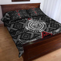 Black Aotearoa Taniko Motif Quilt Bed Set Vintage Maori New Zealand Tribal Art Pattern LT9 - Polynesian Pride