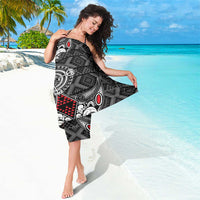 Black Aotearoa Taniko Motif Sarong Vintage Maori New Zealand Tribal Art Pattern LT9 - Polynesian Pride