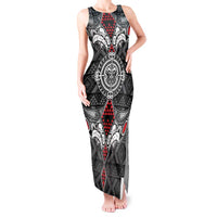 Black Aotearoa Tanilo Motif Tank Maxi Dress Vintage Maori New Zealand Tribal Art Pattern LT9 Women Black - Polynesian Pride