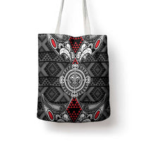 Black Aotearoa Taniko Motif Tote Bag Vintage Maori New Zealand Tribal Art Pattern LT9 - Polynesian Pride