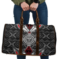 Black Aotearoa Taniko Motif Travel Bag Vintage Maori New Zealand Tribal Art Pattern LT9 Black - Polynesian Pride