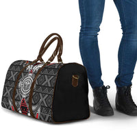 Black Aotearoa Taniko Motif Travel Bag Vintage Maori New Zealand Tribal Art Pattern LT9 - Polynesian Pride