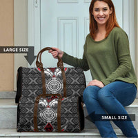 Black Aotearoa Taniko Motif Travel Bag Vintage Maori New Zealand Tribal Art Pattern LT9 - Polynesian Pride