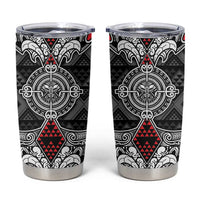 Black Aotearoa Taniko Motif Tumbler Cup Vintage Maori New Zealand Tribal Art Pattern LT9 Black - Polynesian Pride