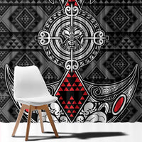 Black Aotearoa Taniko Motif Window Curtain Vintage Maori New Zealand Tribal Art Pattern LT9 - Polynesian Pride