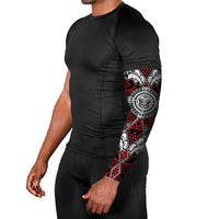 Red Aotearoa Taniko Motif Arm Sleeves Vintage Maori New Zealand Tribal Art Pattern LT9 - Polynesian Pride